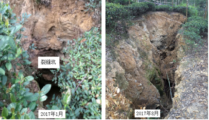 图3-12  不同时间沉降坑对比照片